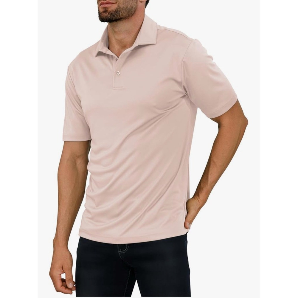 Golf Shirts for Men - Short Sleeve Performance Solid Moisture Wicking Polo Shirt
